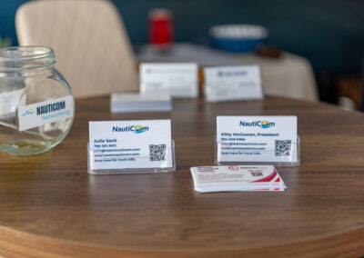 Business cards showcasing contacts