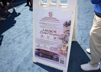 Signage at ISA launch reception Palm Beach